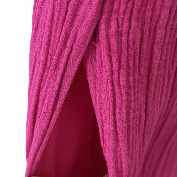 J Crew Tiered Mini Flutter Sleeve Gauze Dress Size 10 Mageneta Pink Resort Vacay - Picture 5 of 8